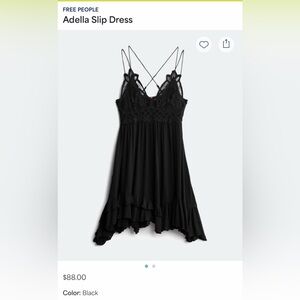 Free People Black Adella Slip Dress